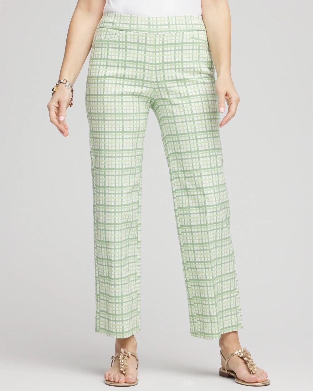 Brigitte™ Wide Leg Plaid Cropped Pants | Chico's